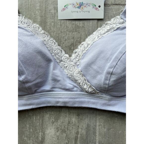 Maternity Nursing Bra Cotton Pregnancy Wireless Breast Feeding Wire Free Sleep L - Picture 4 of 9